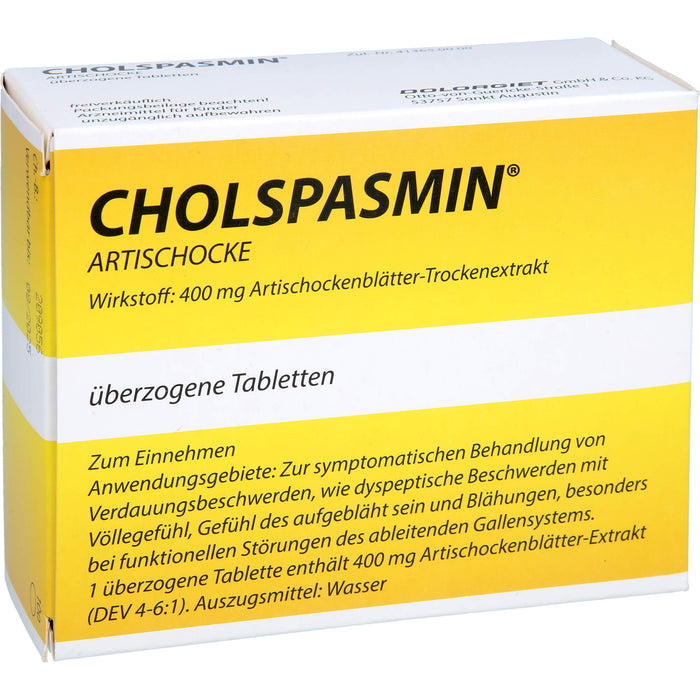 CHOLSPASMIN Artischocke Tabletten, 100 pc Tablettes