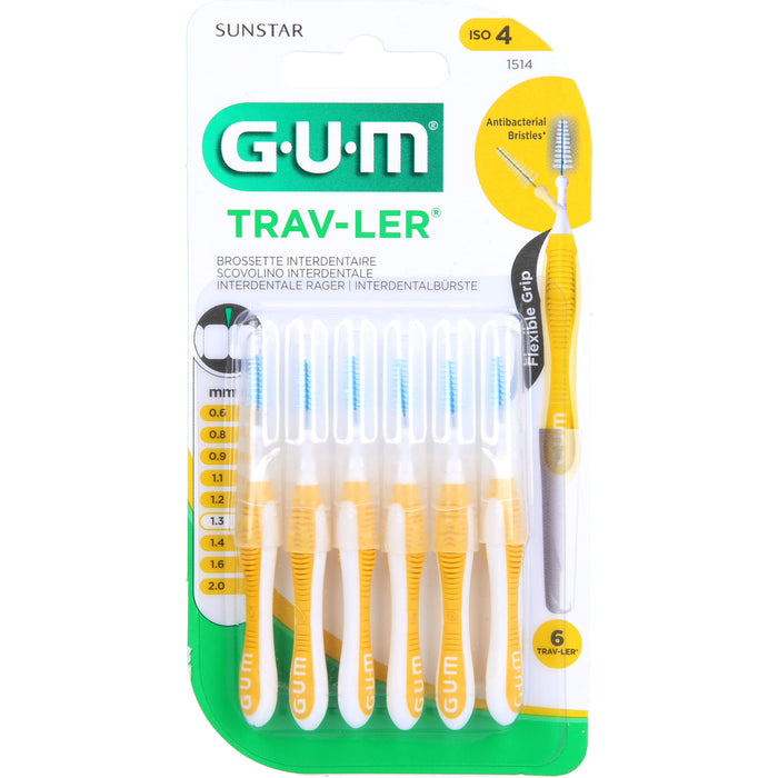 GUM Trav-Ler Interdentalbürste 1,3 mm Gelb, 6 St. Interdentalbürsten