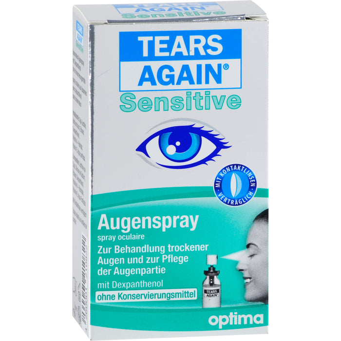 TEARS AGAIN Sensitive Augenspray, zur Behandlung trockener Augen, zur Pflege der Augenpartie, mit Dexpanthenol, 10 ml Solution