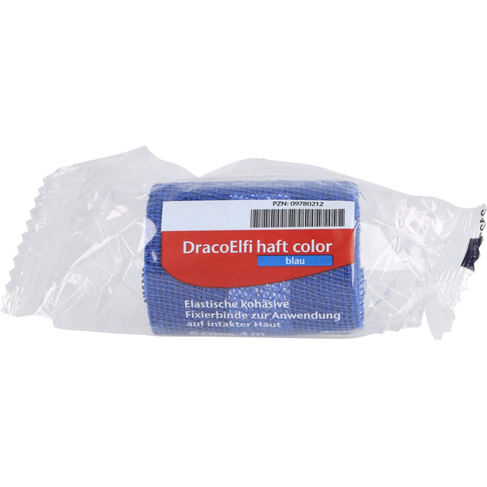 DracoElfi haft color Fixierbinde 6cmx4m blau, 1 St BIN