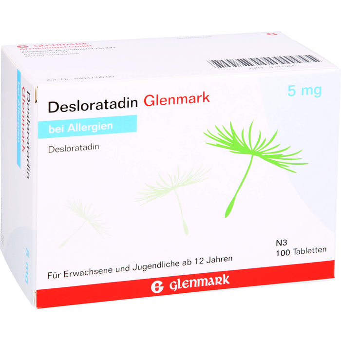 Desloratadin Glenmark 5 mg Tabletten bei Allergien, 100 St. Tabletten