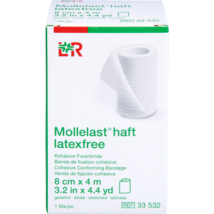 Mollelast haft latexfrei weiß 8cm x 4m gedehnt, 1 St BIN