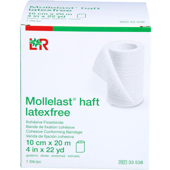 Mollelast haft latexfrei weiß 10cm x 20m gedehnt, 1 St BIN