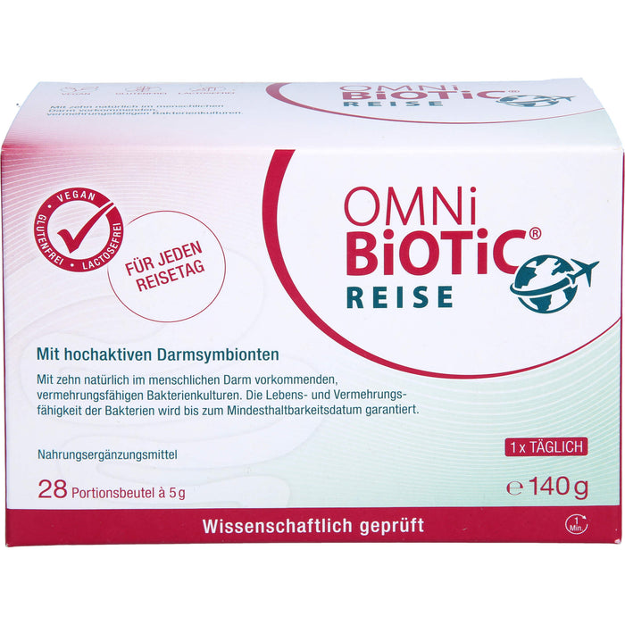 OMNi-BiOTiC Reise mit aktiven und vermehrungsfähigen Darmsymbionten für Reisen, 28 pcs. Sachets