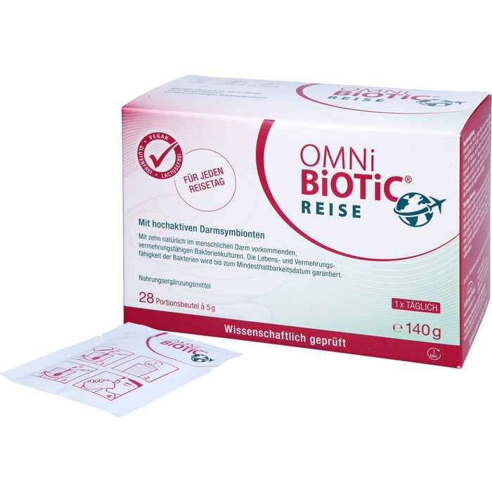 OMNi-BiOTiC Reise mit aktiven und vermehrungsfähigen Darmsymbionten für Reisen, 28 pcs. Sachets