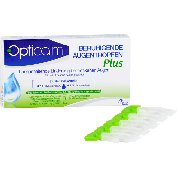 Opticalm Beruhigende Augentropfen Plus, 10 St. Einzeldosispipetten