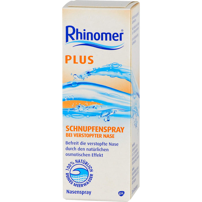 Rhinomer plus Schnupfenspray bei verstopfter Nase, 20 ml Solution