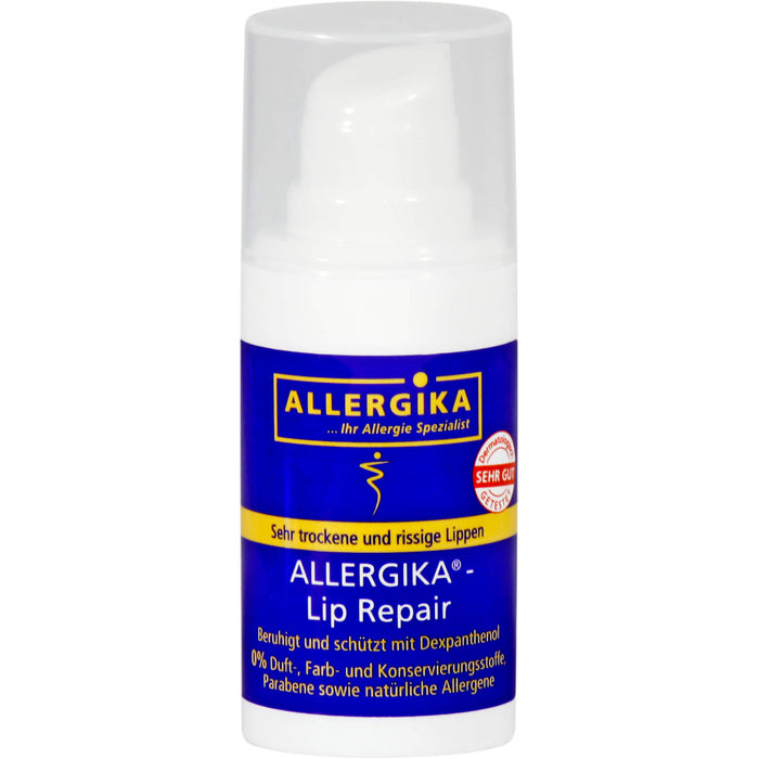 ALLERGIKA Lip Repair beruhigt und schützt mit Dexpanthenol für sehr trockene und rissige Lippen, 15 ml Creme