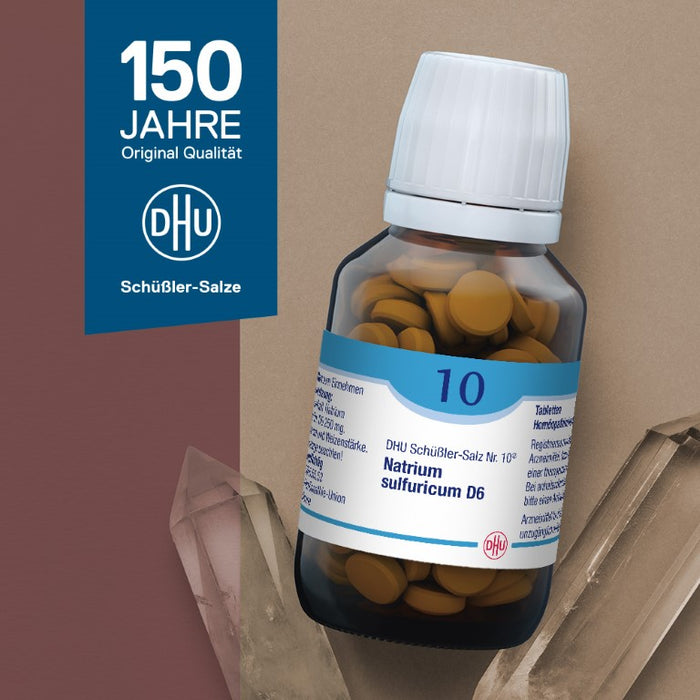 DHU Schüßler-Salz Nr. 10 Natrium sulfuricum D3 – Das Mineralsalz der inneren Reinigung – das Original – umweltfreundlich im Arzneiglas, 200 St. Tabletten