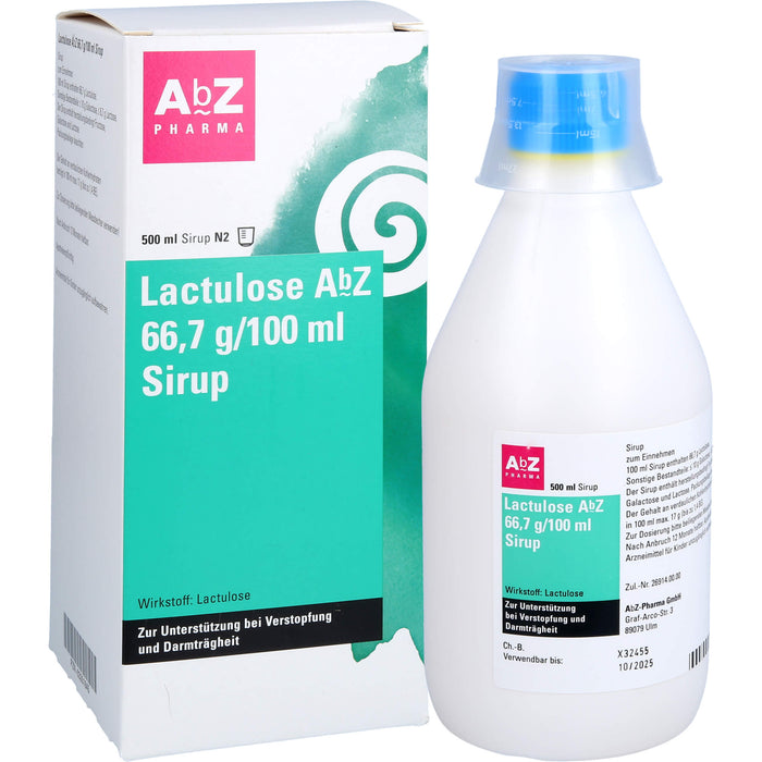 Lactulose AbZ 66,7 g/100 ml Sirup, 500 ml Lösung