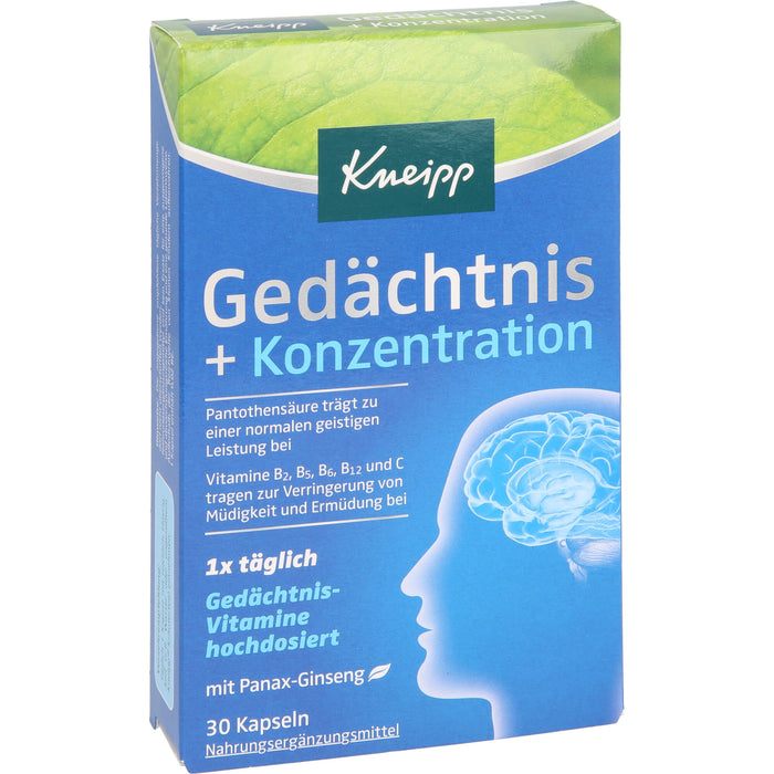 Kneipp Gedächtnis + Konzentration, 30 pcs. Capsules