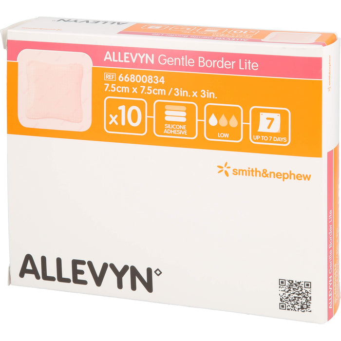 Allevyn Gentle Border Lite 7,5 x 7,5 cm Verband, 10 St VER