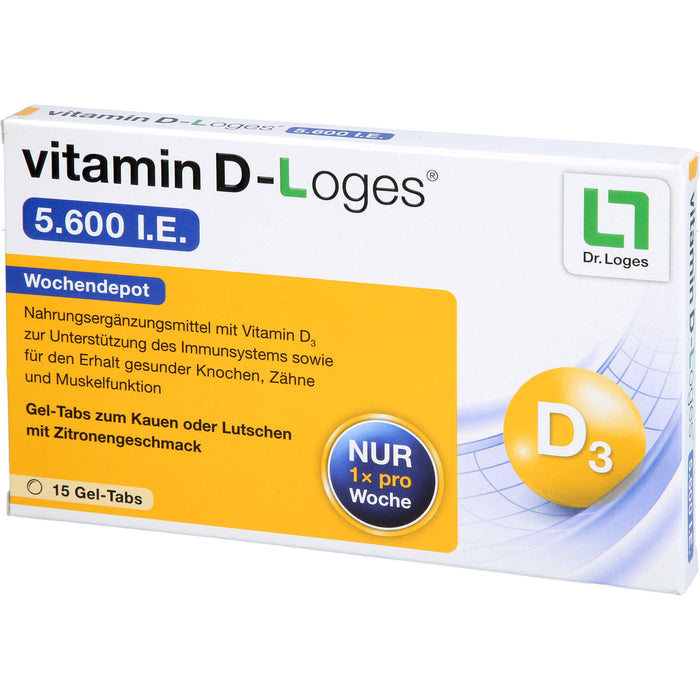 vitamin D-Loges 5.600 I.E. Gel-Tabs, 15 St. Tabletten