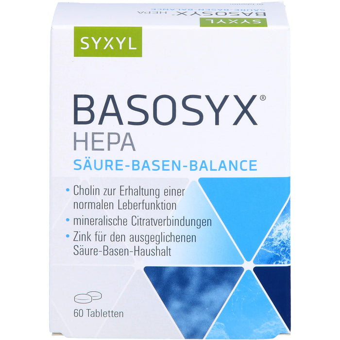 SYXYL BASOSYX Hepa Säure-Basen-Balance Tabletten, 60 St. Tabletten