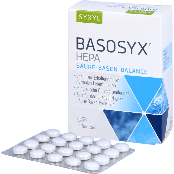 SYXYL BASOSYX Hepa Säure-Basen-Balance Tabletten, 60 pc Tablettes