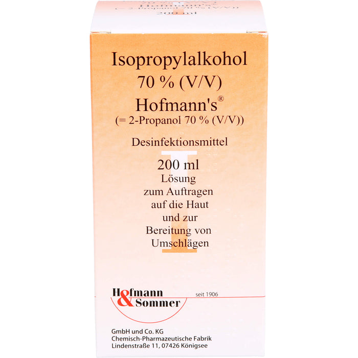 Isopropylalkohol 70% Hofmann's Desinfektionsmittel, 200 ml Solution