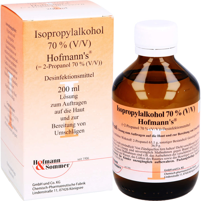 Isopropylalkohol 70% Hofmann's Desinfektionsmittel, 200 ml Solution