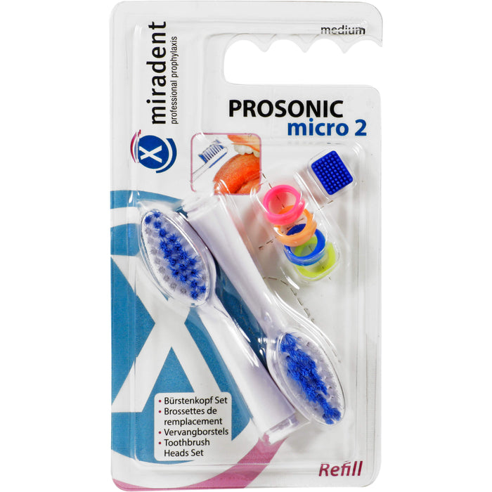 miradent Prosonic Micro 2 Schallzahnbürstenkopf Set, 1 St. Set