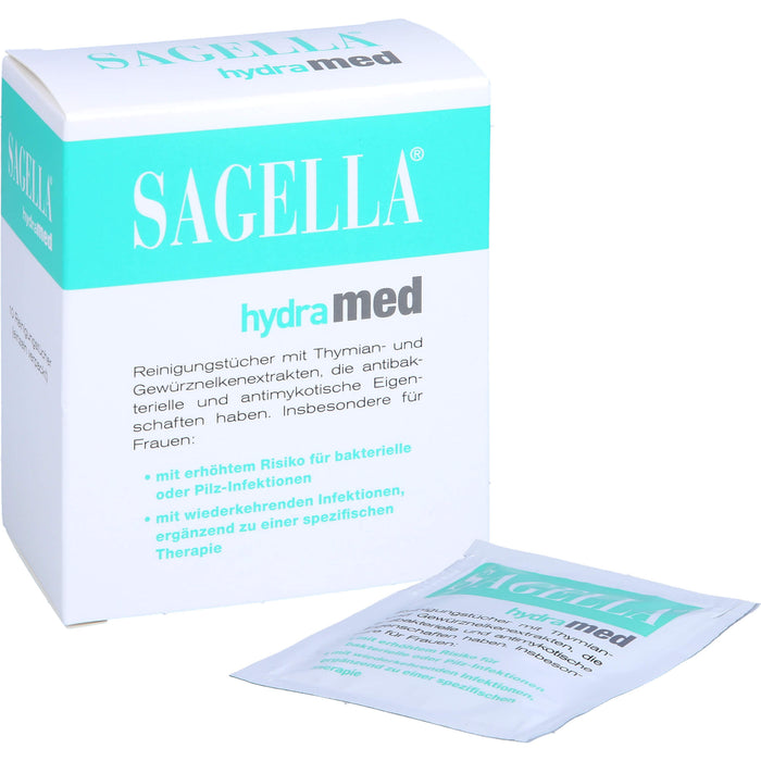 SAGELLA hydramed Intim-Reinigungstücher, 10 pcs. Cloths