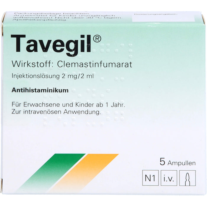 Tavegil Injektionslösung Antihistaminikum, 5 pcs. Ampoules