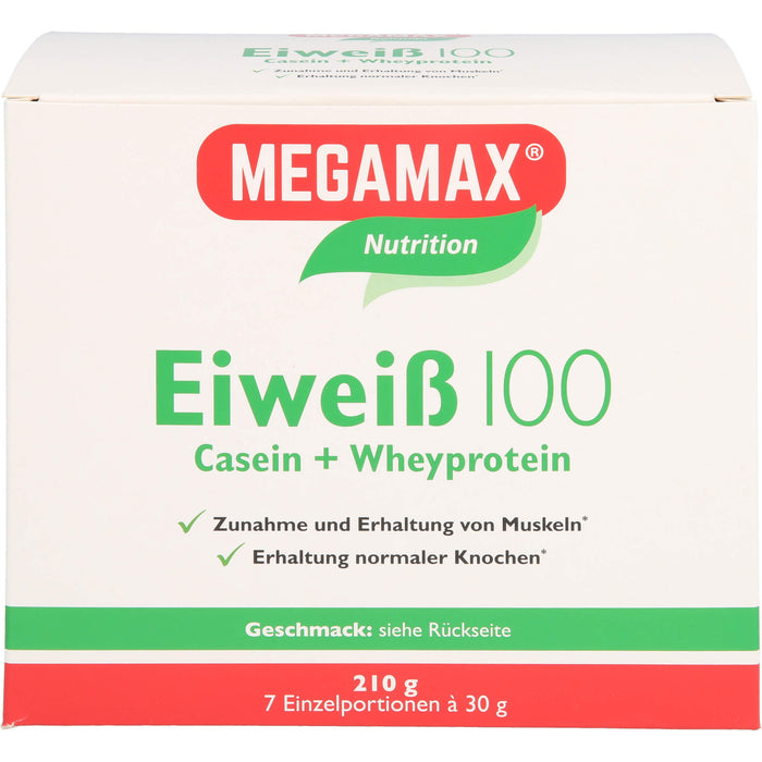 MEGAMAX Basic & Active Eiweiß 100 Pulver Geschmack Neutral, 210 g Powder