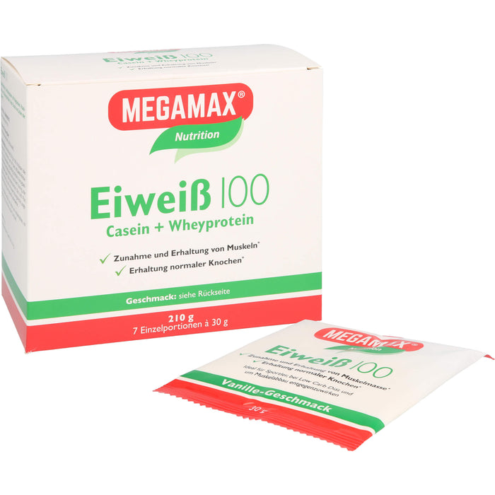 MEGAMAX Basic & Active Eiweiß 100 Pulver Schoko-Geschmack, 210 g Pulver