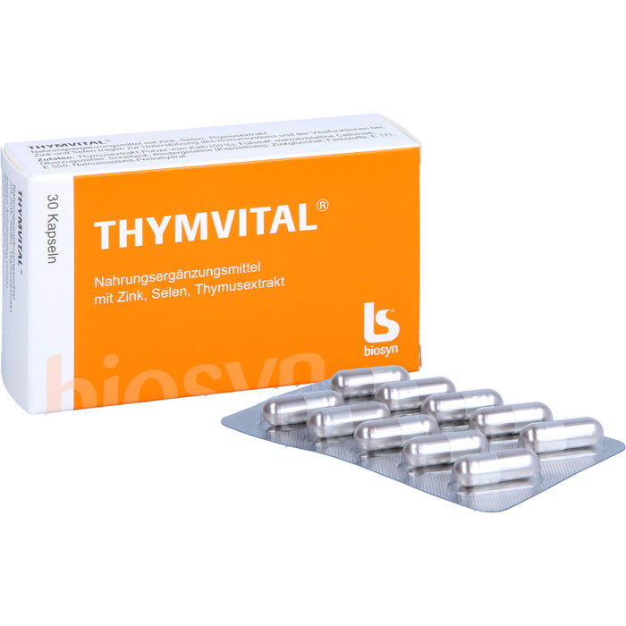 THYMVITAL Kapseln mit Thymusextrakt, Selen und Zink, 30 pcs. Capsules