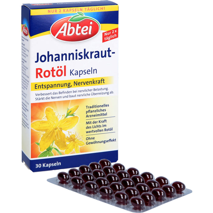 Abtei Johanniskraut-Rotöl Kapseln, 30 St KAP