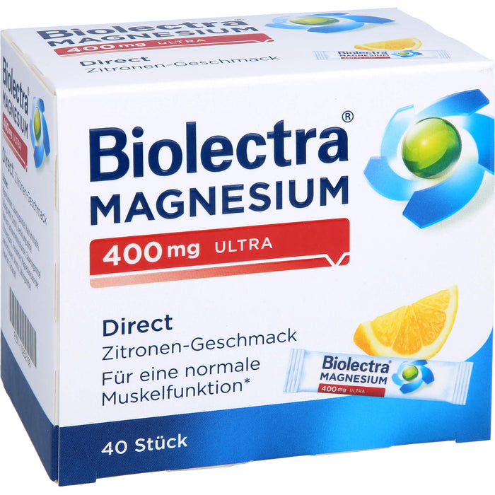 Biolectra Magnesium 400 mg ultra direct Zitronengeschmack, 40 pc Sachets