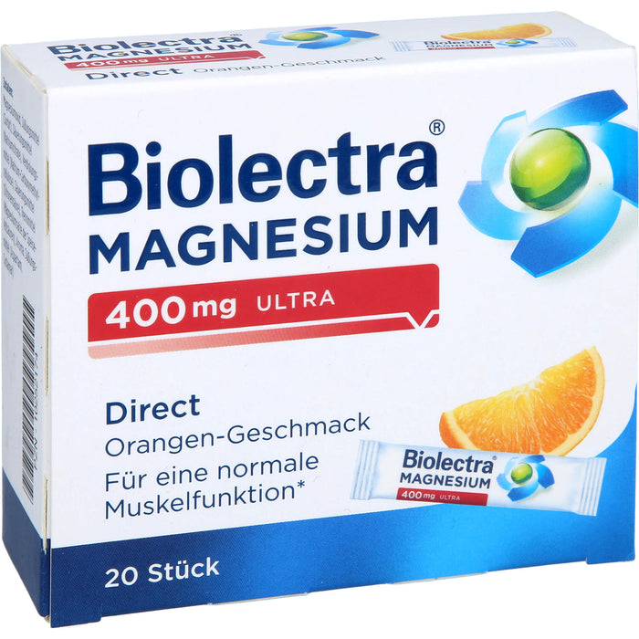 Biolectra Magnesium 400 mg ultra direct Orangengeschmack, 20 pcs. Sachets