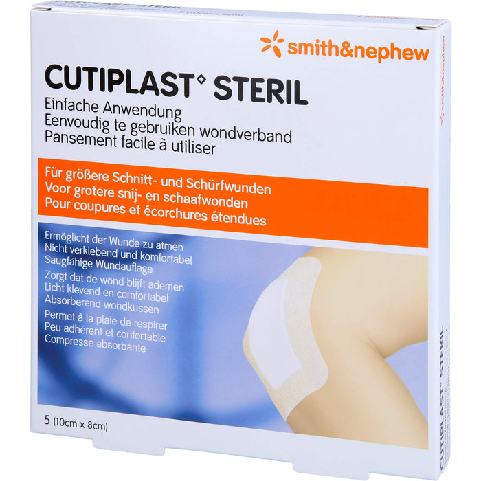 CUTIPLAST Steril Wundverband 10 cm x 8 cm Reimport ACA Müller, 5 pc Pansements