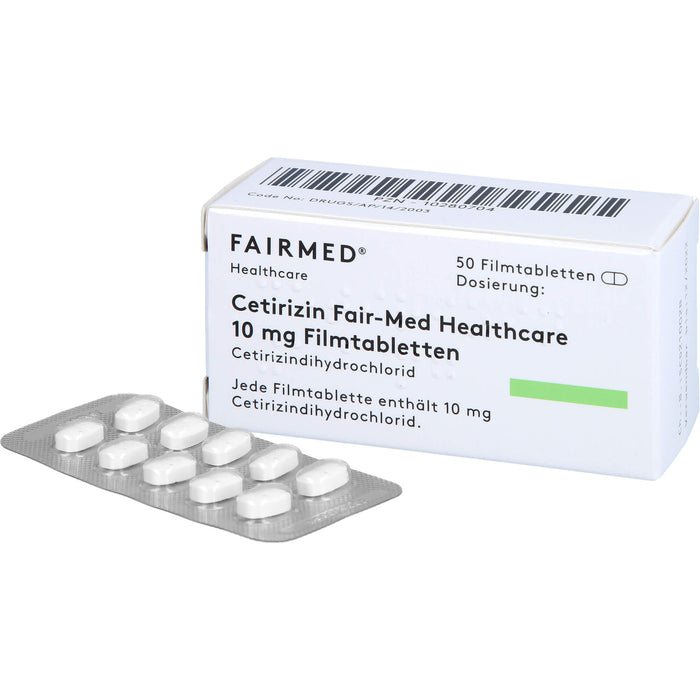 Cetirizin Fair-Med Healthcare 10 mg Filmtabletten, 50 St. Tabletten