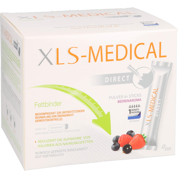 XLS-MEDICAL Fettbinder direkt Sticks mit angenehmem Beerengeschmack, 90 pc Sachets