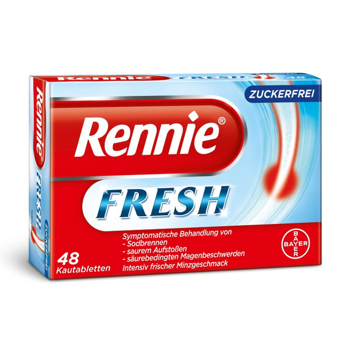 Rennie fresh Kautabletten zuckerfrei Minzgeschmack, 48 pcs. Tablets