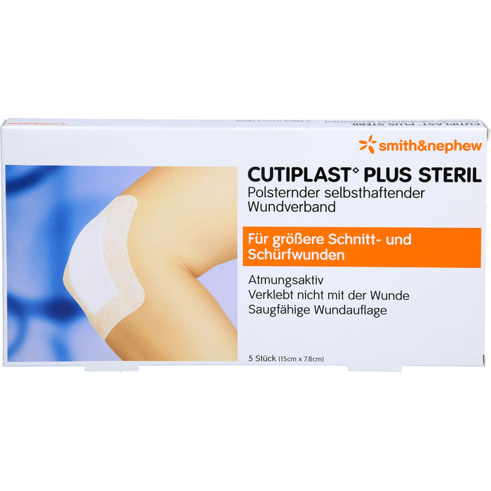 Cutiplast 15x7,8cm plus steril, 5 St. Wundauflagen