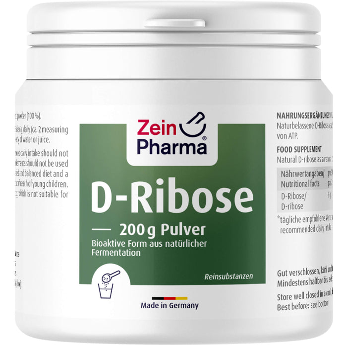 ZeinPharma D-Ribose Pulver, 200 g Poudre