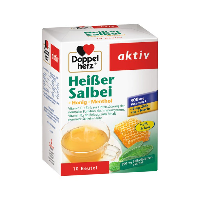 Doppelherz Heißer Salbei + Honig + Menthol Beutel, 10 St. Beutel