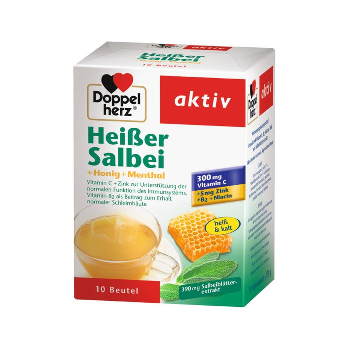 Doppelherz Heißer Salbei + Honig + Menthol Beutel, 10 St. Beutel