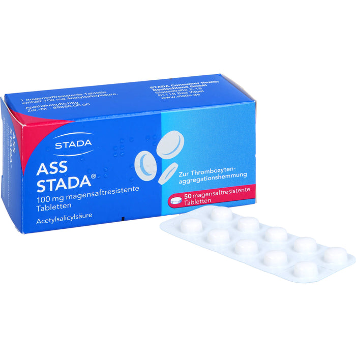 ASS STADA 100 mg magensaftresistente Tabletten zur Thrombozytenaggregationshemmung, 50 St. Tabletten