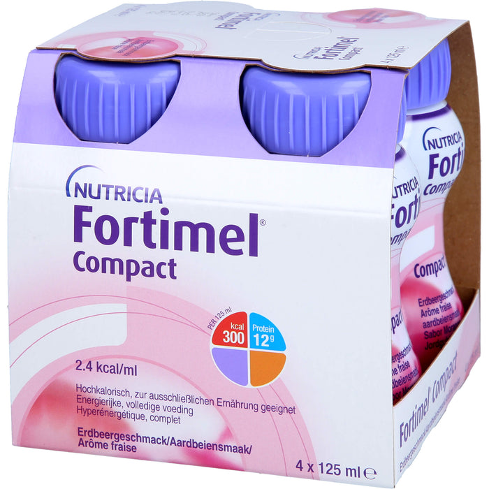 NUTRICIA Fortimel Compact 2,4 energiereiche Trinknahrung Erdbeergeschmack, 125 ml Lösung