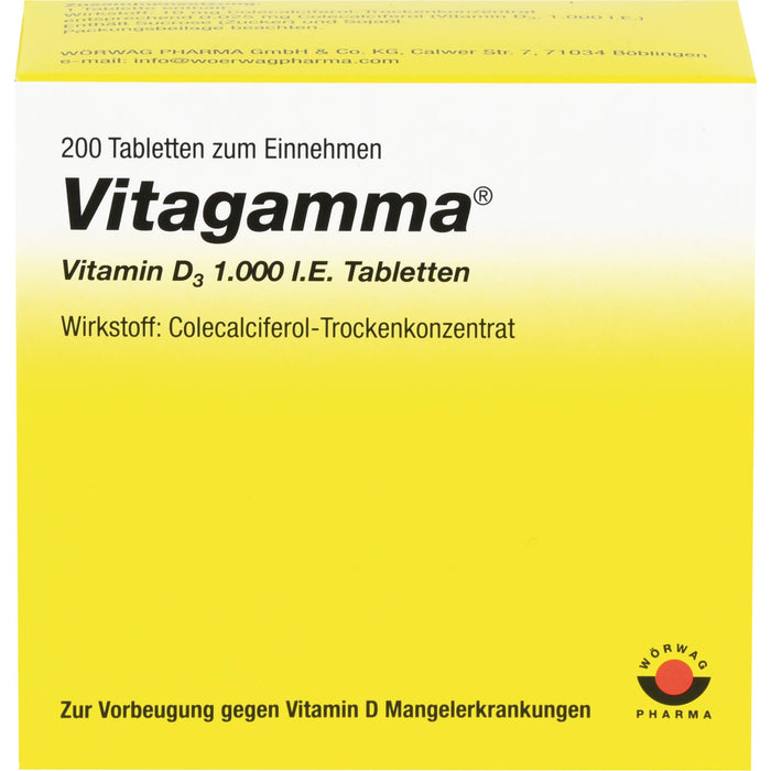 Vitagamma Vitamin D3 1000 I.E. Tabletten, 200 pc Tablettes