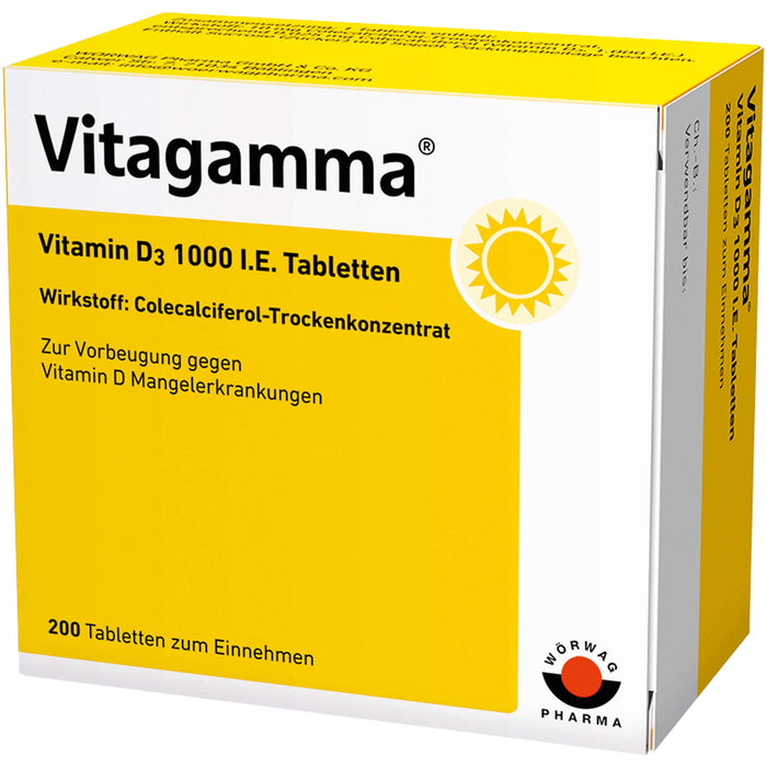 Vitagamma Vitamin D3 1000 I.E. Tabletten, 200 pc Tablettes