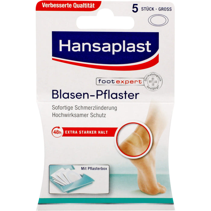 Hansaplast Blasen-Pflaster groß für Fersen, 5 St. Pflaster