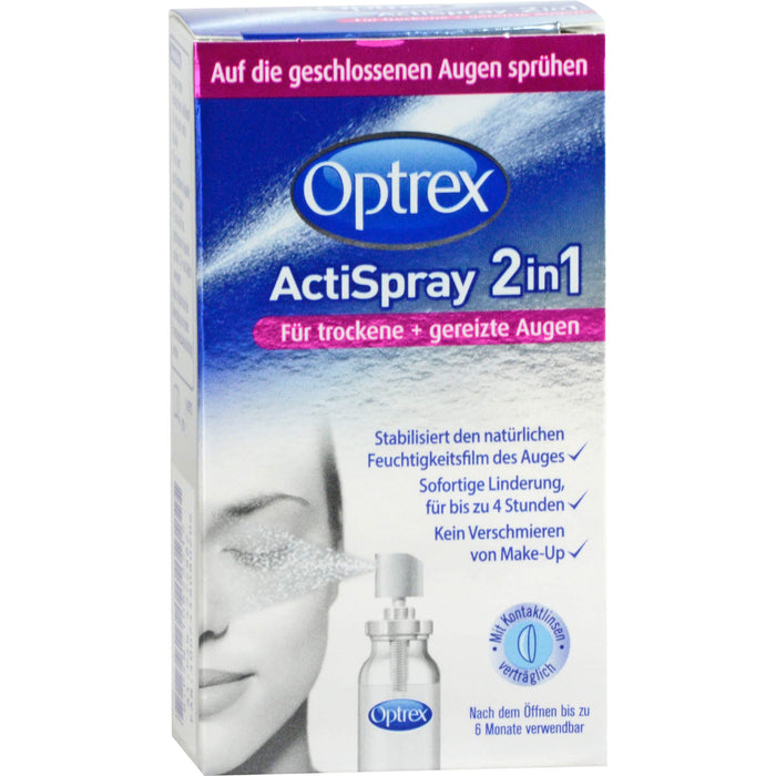 Optrex ActiSpray 2in1 für trockene + gereizte Augen, 10 ml Solution