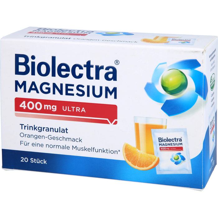 Biolectra Magnesium 400 mg ultra orange Trinkgranulat, 20 pc Sachets