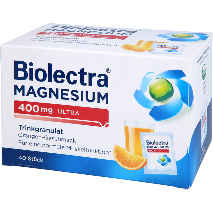 Biolectra Magnesium 400 mg ultra orange Trinkgranulat, 40 pc Sachets