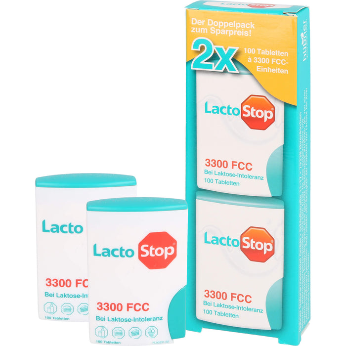 LactoStop 3300 FCC Tabletten bei Lactose-Intoleranz, 200 pc Tablettes