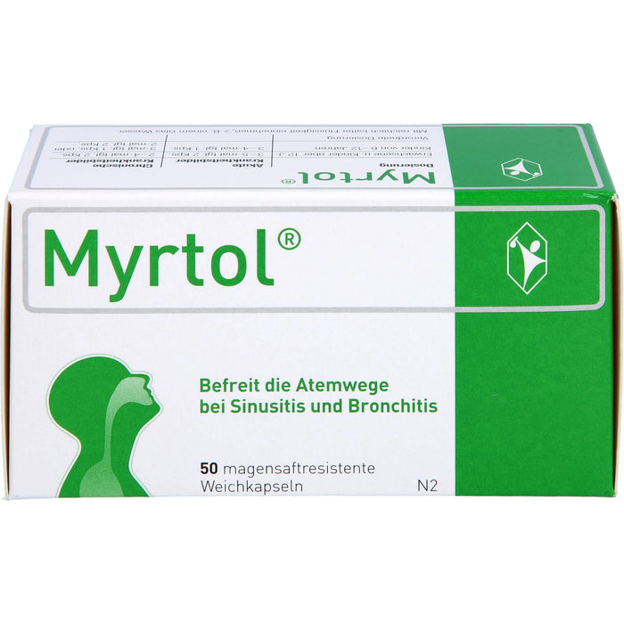 Myrtol Weichkapseln befreit die Atemwege bei Sinusitis und Bronchitis, 50 pc Capsules