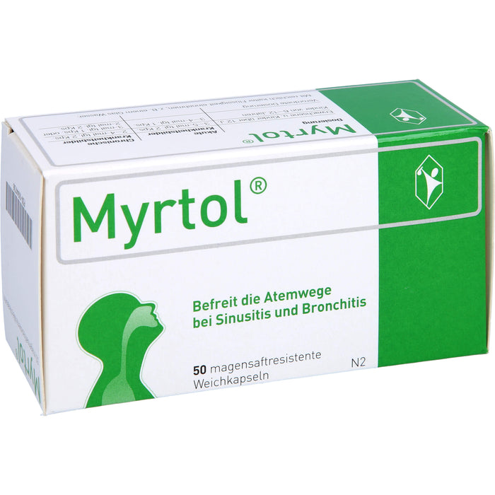 Myrtol Weichkapseln befreit die Atemwege bei Sinusitis und Bronchitis, 50 pcs. Capsules