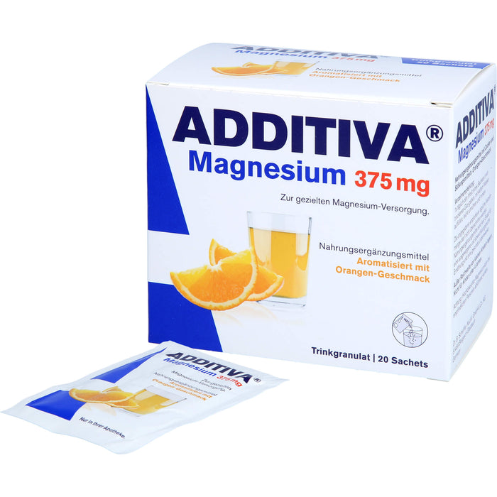 ADDITIVA Magnesium 375 mg Trinkgranulat Orangen-Geschmack, 20 pc Sachets